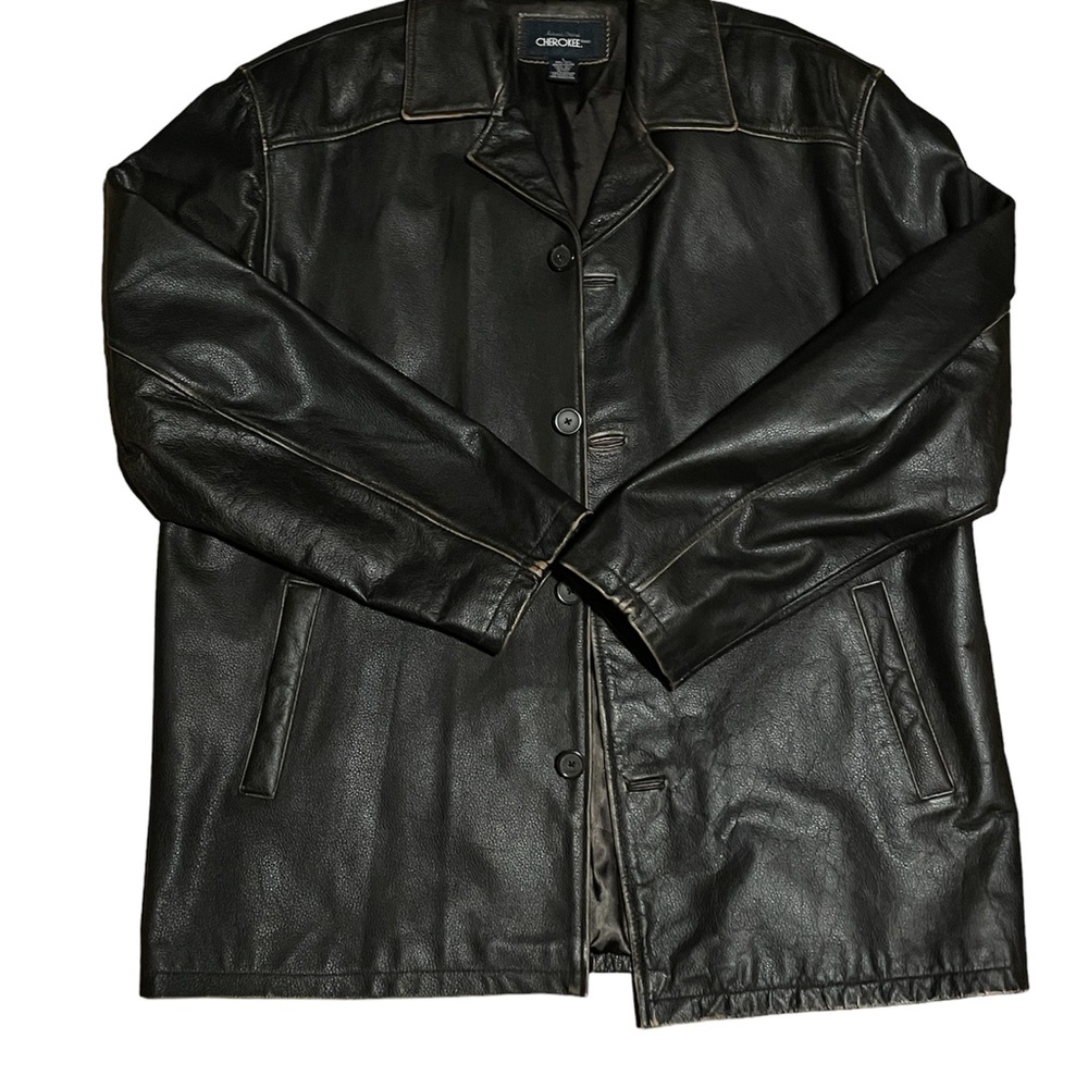 Vintage Leather Button-Front Blazer/Jacket - image 2